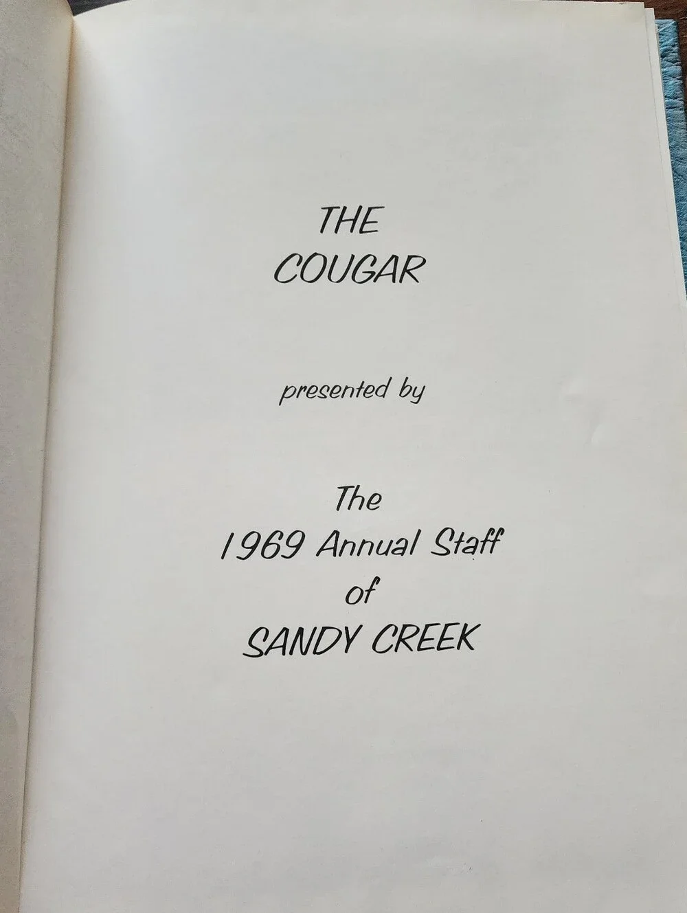 Vintage Yearbook 1969 Sandy Creek The Cougar Fairfield Nebraska Unsigned '69